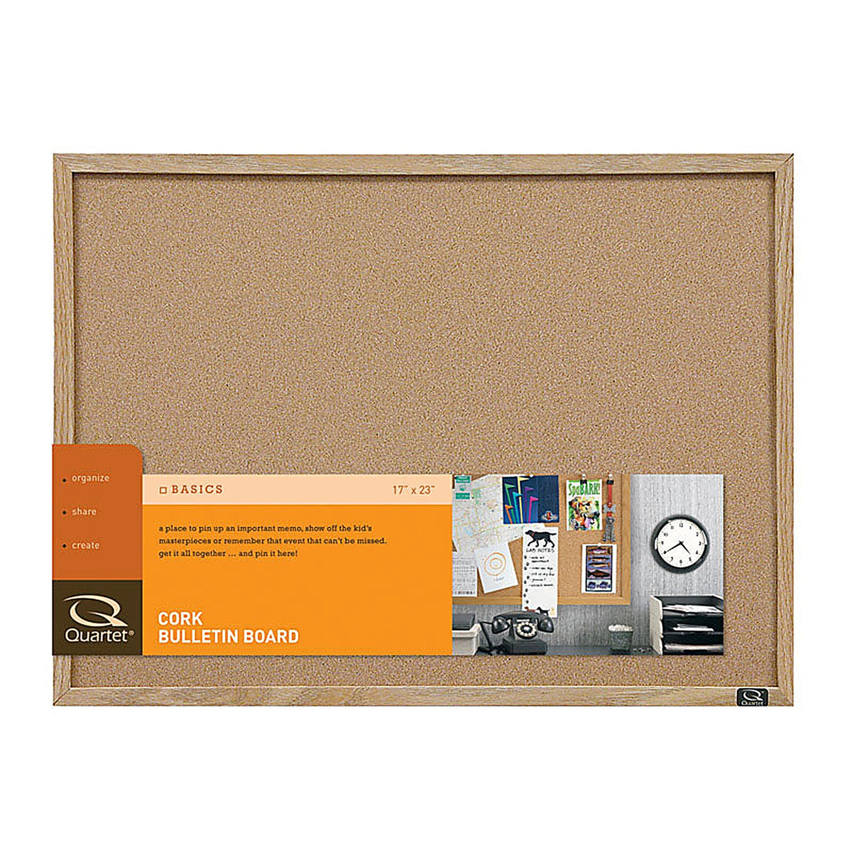Quartet 35-380342Q 17 in. H x 23 in. W Screw-Mounted Bulletin Board