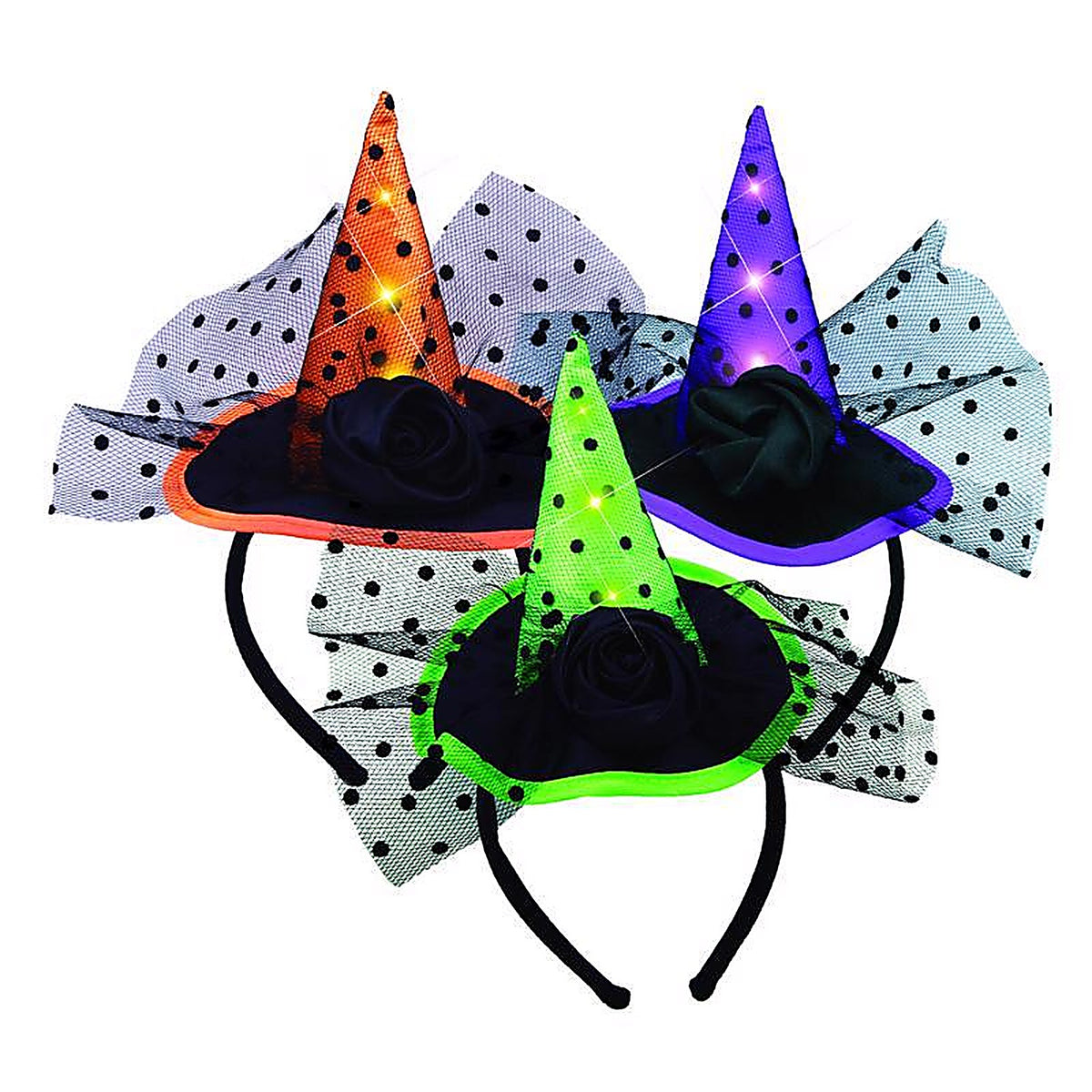 Shawshank LEDz 702907 Magic Seasons Prelit Witch Hat Headbands Halloween Decor