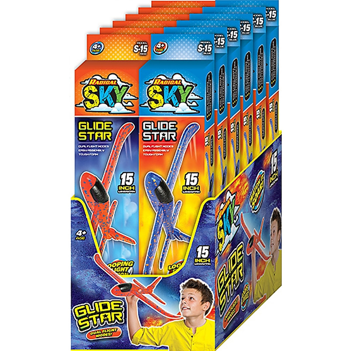 JA-RU 2345 Radical Sky Foam Glider Foam Assorted