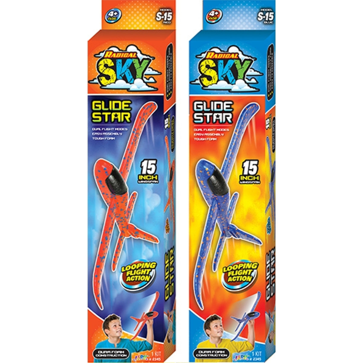 JA-RU 2345 Radical Sky Foam Glider Foam Assorted