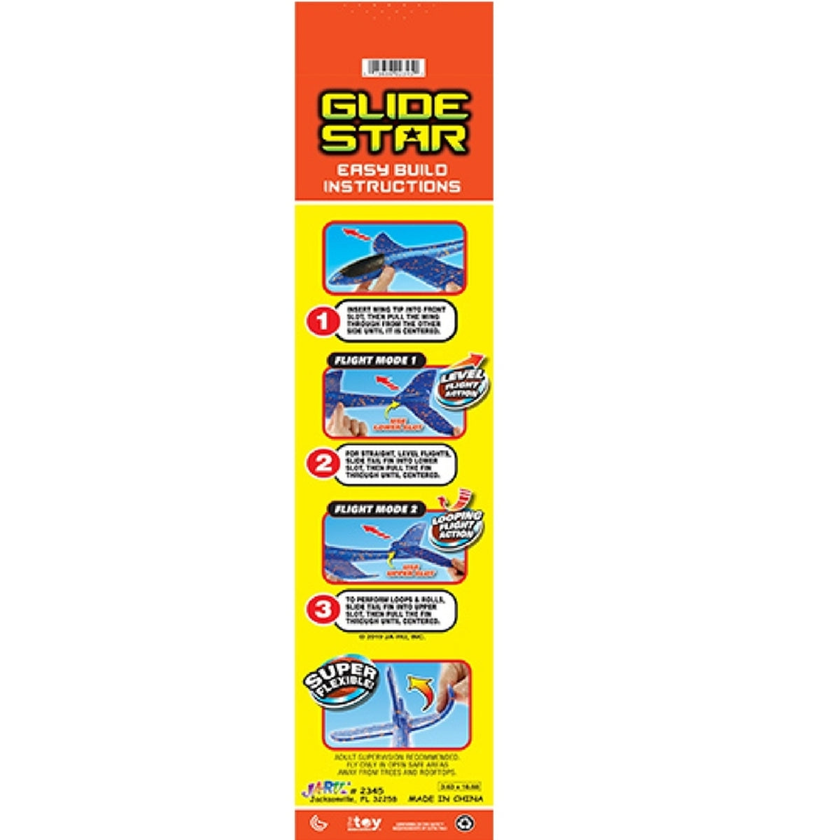 JA-RU 2345 Radical Sky Foam Glider Foam Assorted