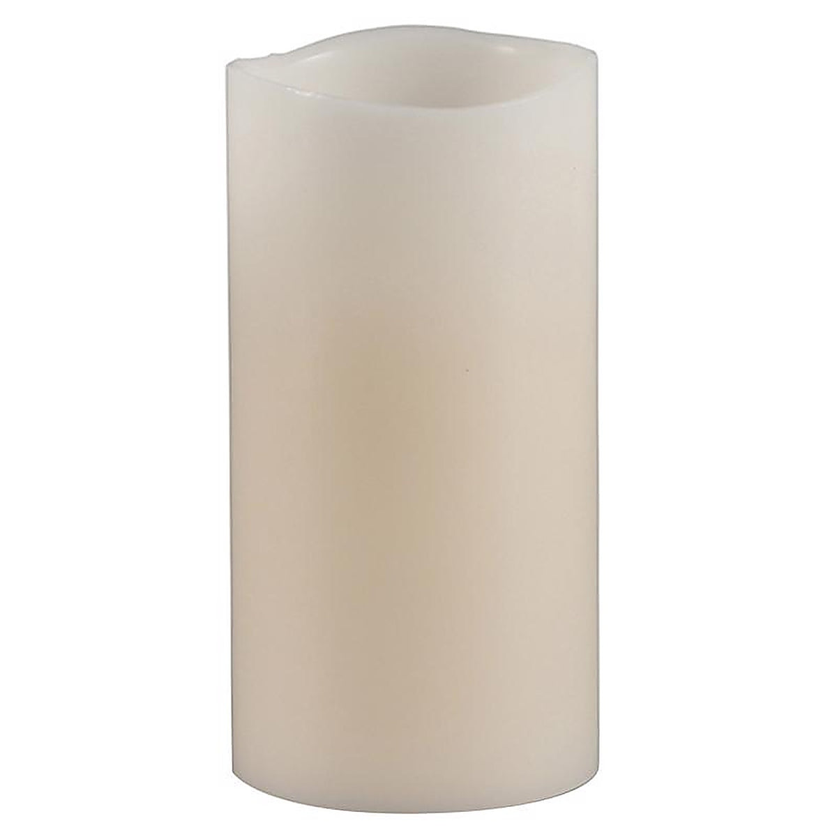 Everlasting Glow 33076 Bisque Vanilla Scent Wavy Edge Pillar Flameless Flickering Candle 6 in. H x 4 in. Dia.