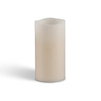 Everlasting Glow 33076 Bisque Vanilla Scent Wavy Edge Pillar Flameless Flickering Candle 6 in. H x 4 in. Dia.
