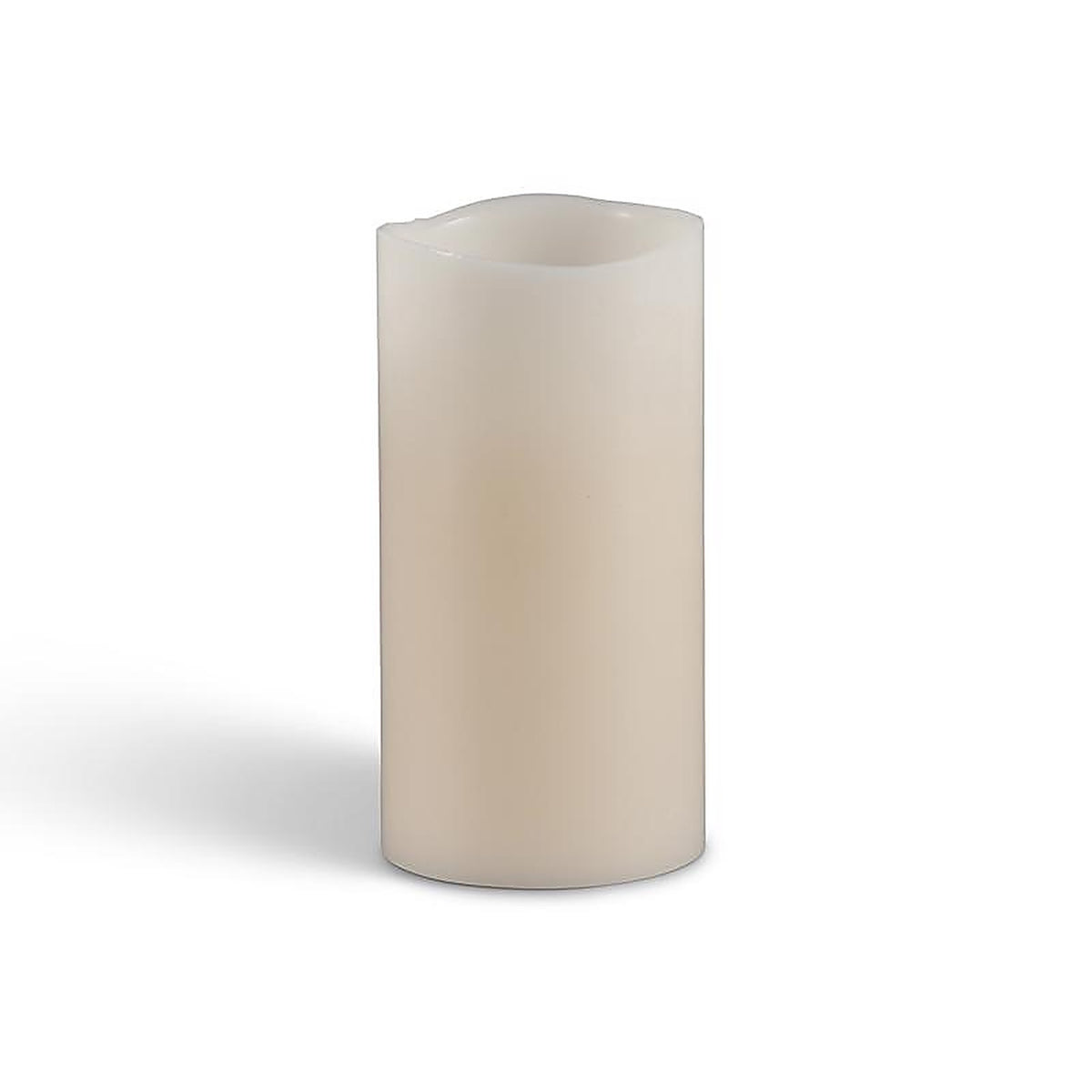 Everlasting Glow 33076 Bisque Vanilla Scent Wavy Edge Pillar Flameless Flickering Candle 6 in. H x 4 in. Dia.