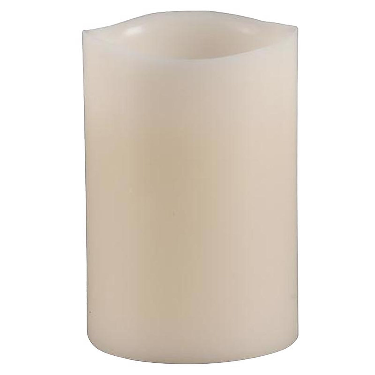 Everlasting Glow 33078 Bisque Vanilla Scent Melted Edge Pillar Flameless Flickering Candle 6 in. H x 4 in. Dia.