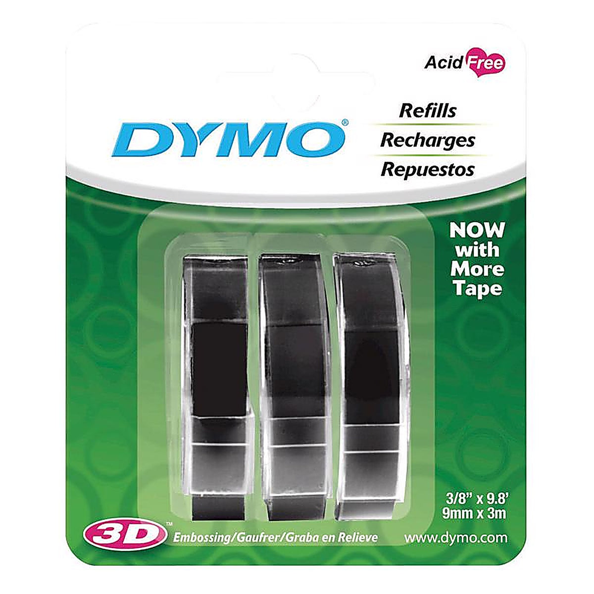 Dymo 1741670 3/8 in. W x 9.8 ft. L Black Lable Maker Tape