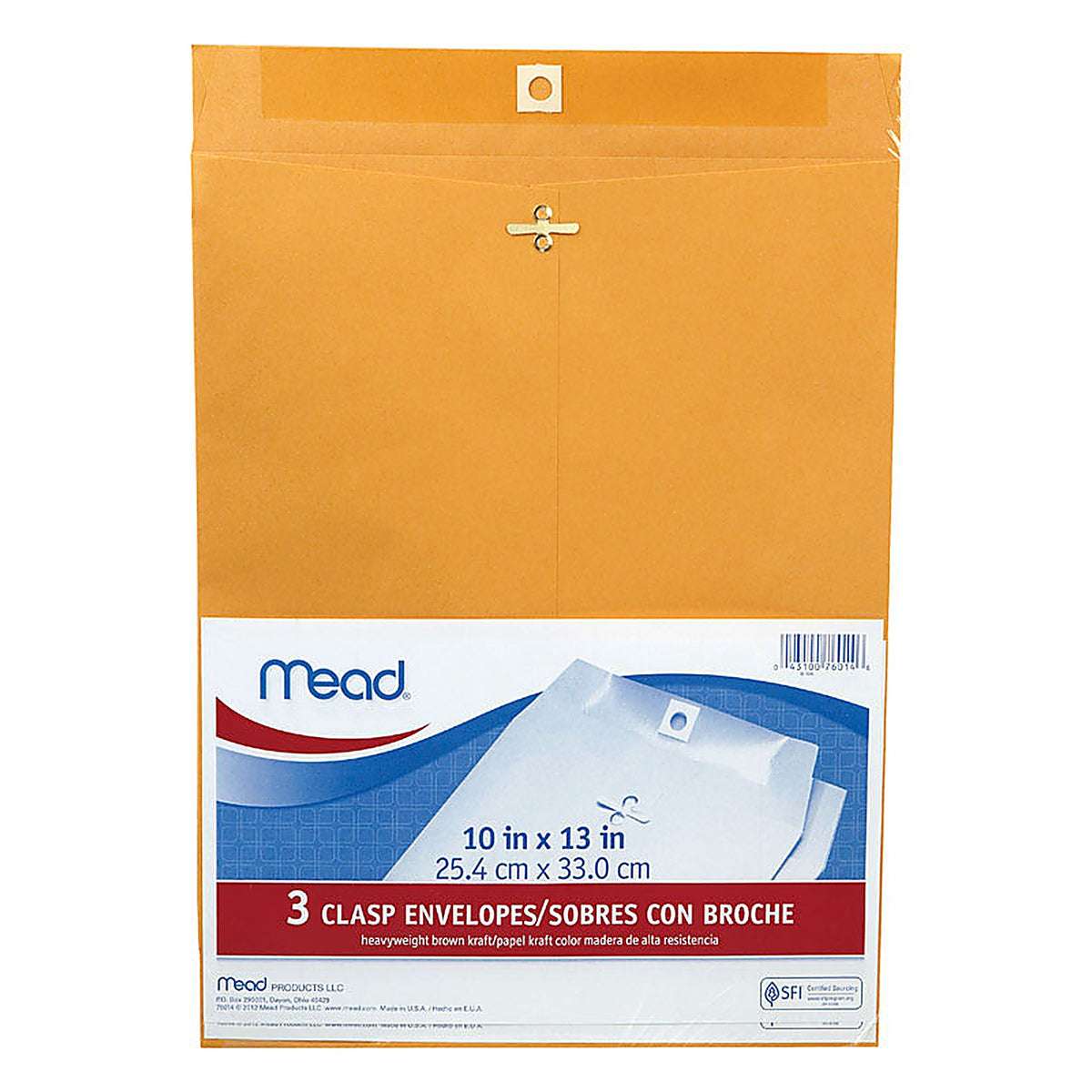 Mead 76014 10 in. W x 13 in. L Other Brown Envelopes 3/Pack