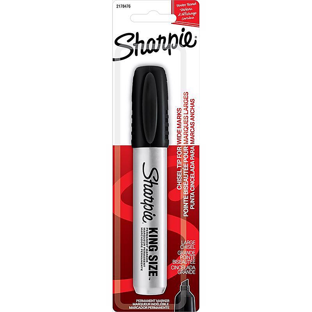 Sharpie 15101 King Size Black Chisel Tip Permanent Marker 1/Pack