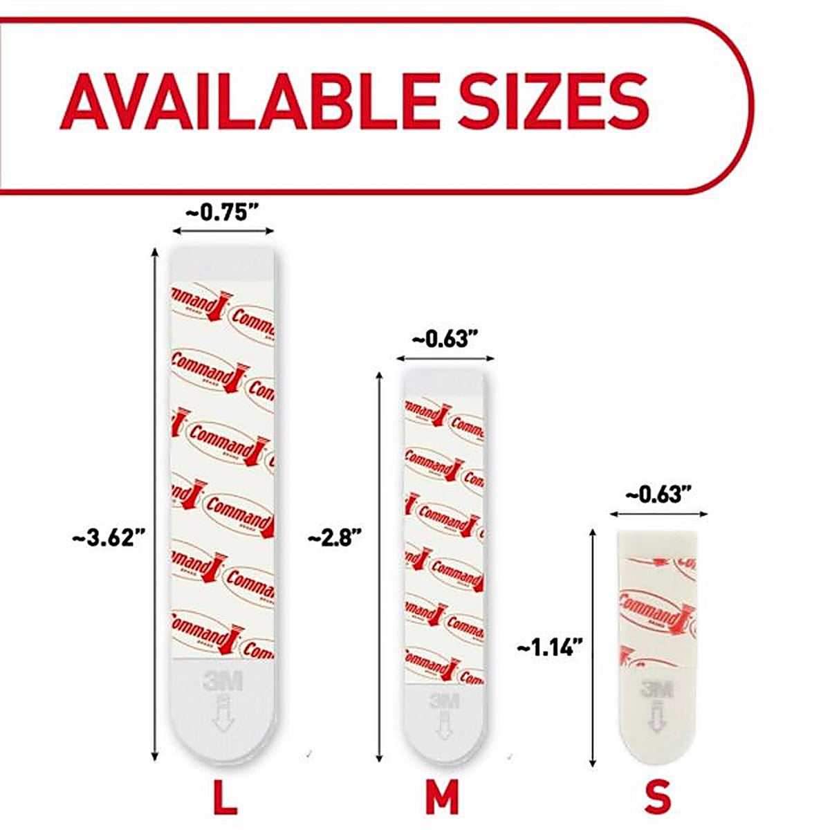 3M 17023P-ES Large Foam Adhesive Strips 4 in. L 1/Pack