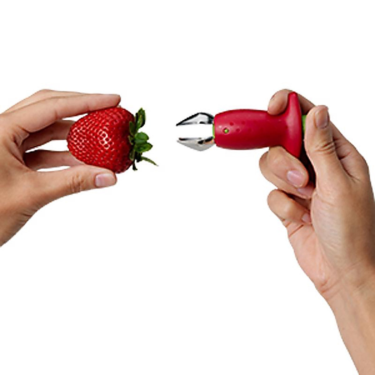 Chef'n 102-145-005 Stem Gem Red/Green Stainless Steel Strawberry Stem Remover