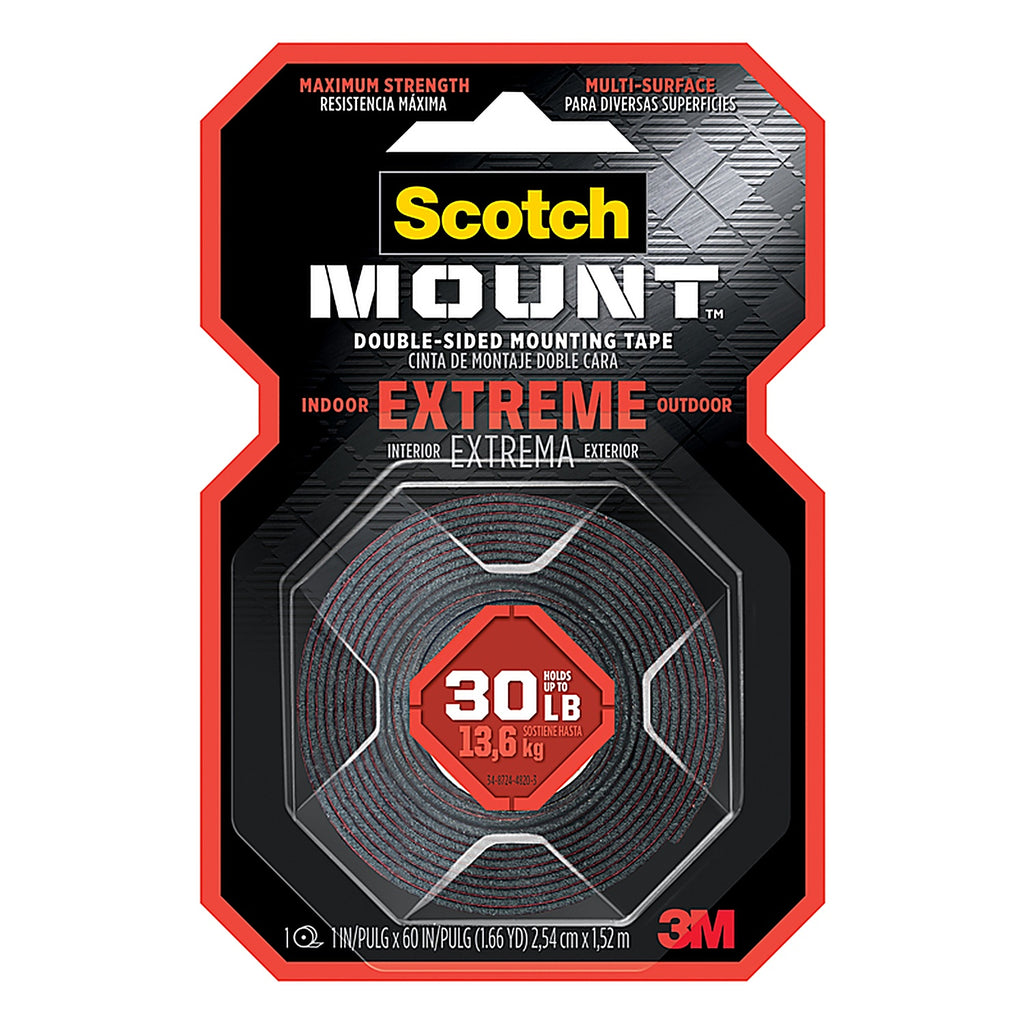 3M 414H Scotch-Mount Double Sided Mounting Tape Black