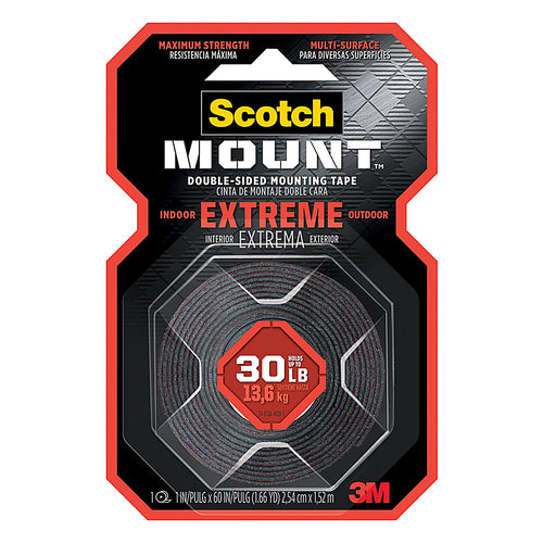 3M 414H Scotch-Mount Double Sided Mounting Tape Black