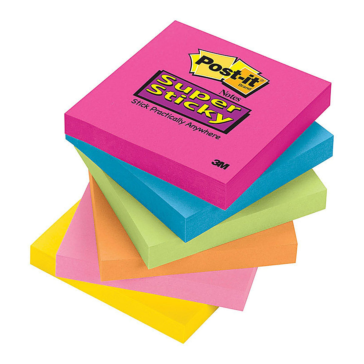 Post-It 654-SSPK 3 in. W x 3 in. L Assorted Sticky Notes 1 pad
