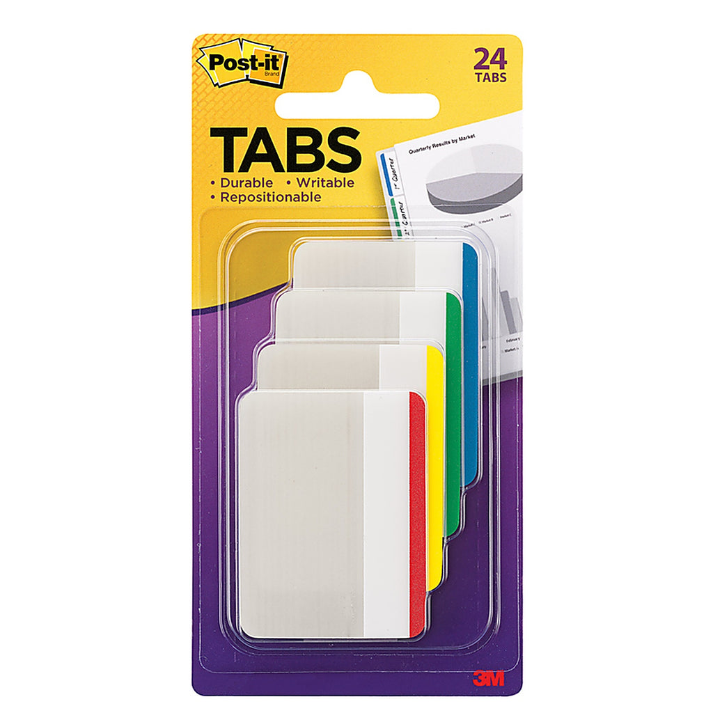 Post-It 686F-1 Tabs 2 in. W x 1.5 in. L Assorted Sticky Filing Tabs 4 pad