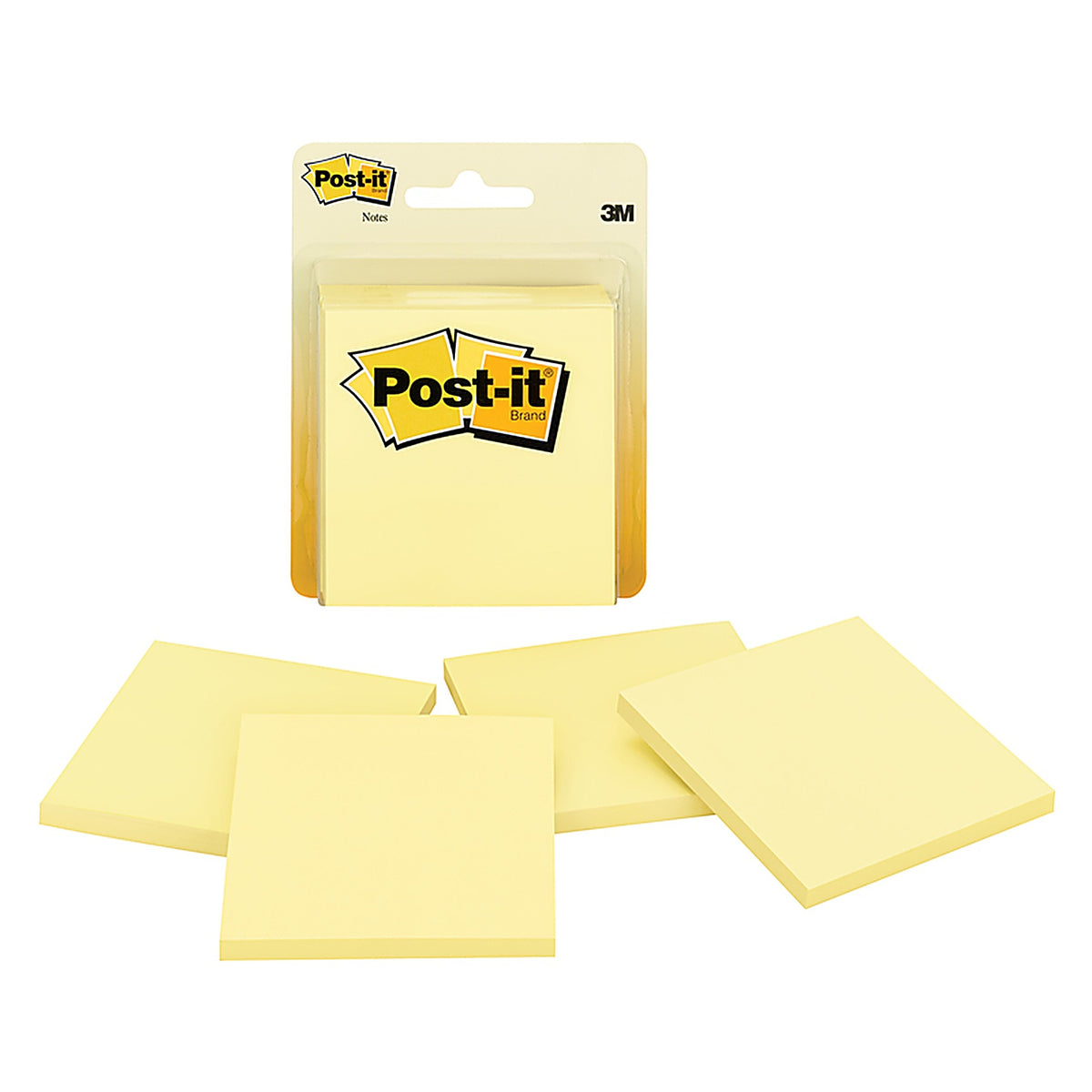 Post-It 5400 3 in. W x 3 in. L Canary Yellow Sticky Notes 4 pad