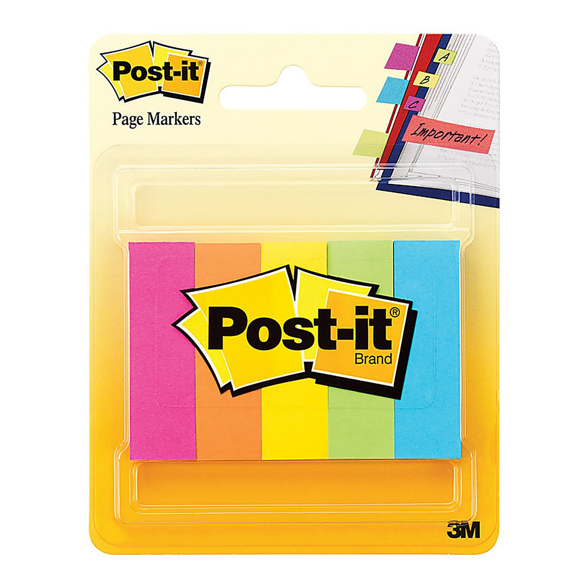 Post-It 670-5AF 0.5 in. W x 2 in. L Assorted Page Markers 5 pad