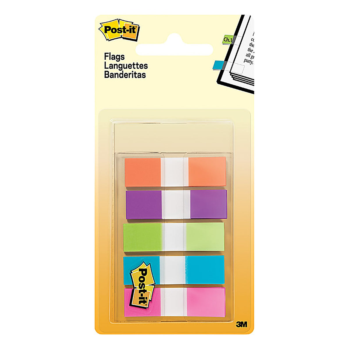 Post-It 683-5CB 0.5 in. W x 1.7 in. L Assorted Flag Page Markers 5 pad