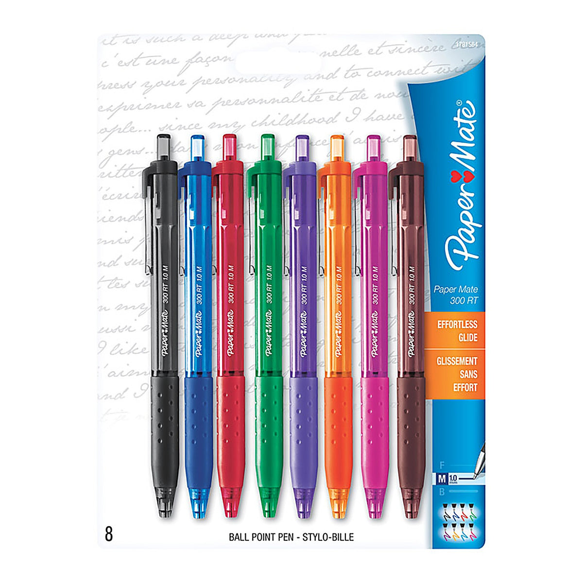 Paper Mate 1945921 Inkjoy 300RT Assorted Retractable Ball Point Pen 8/Pack