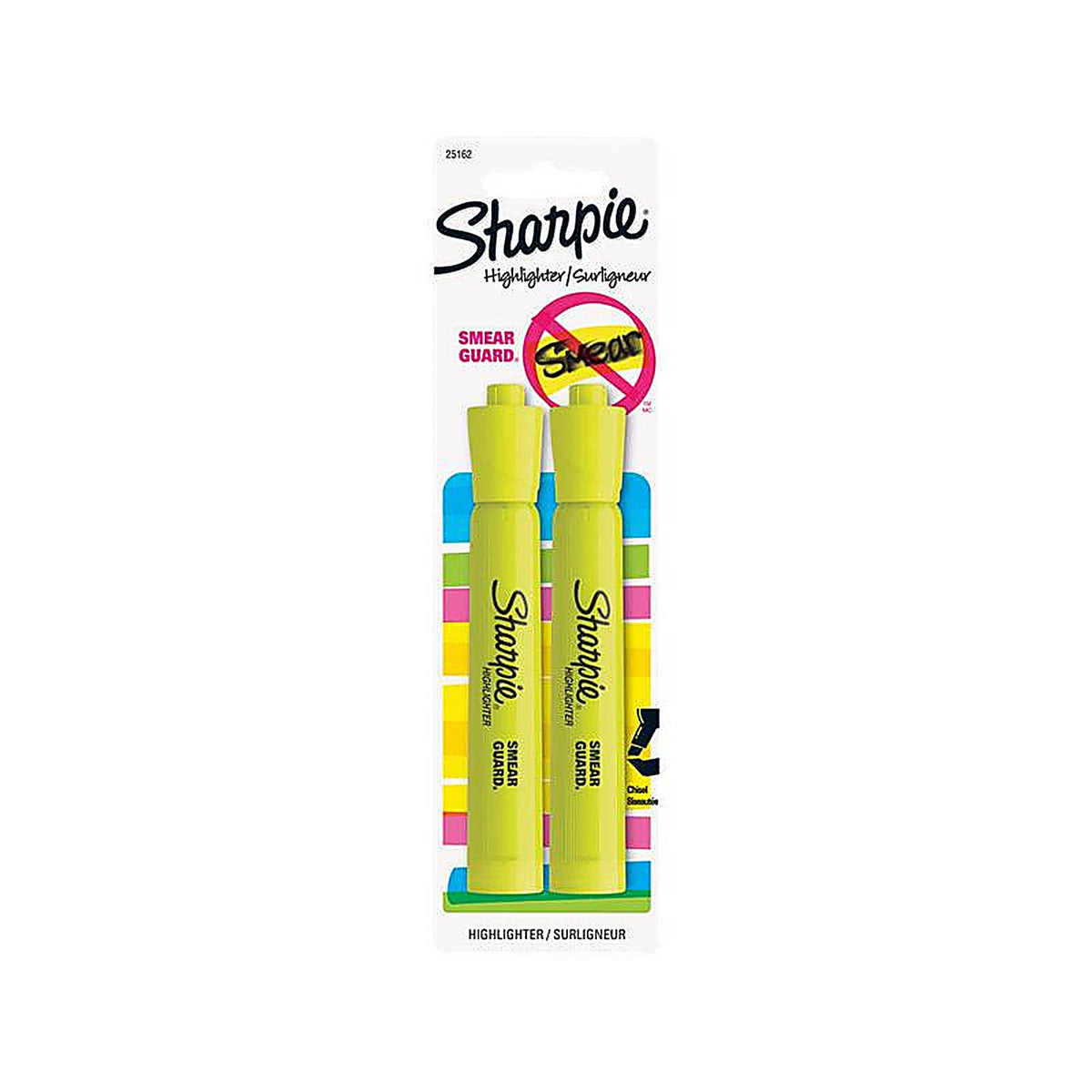 Sharpie 25162PP Accent Neon Color Yellow Chisel Tip Highlighter 2/Pack