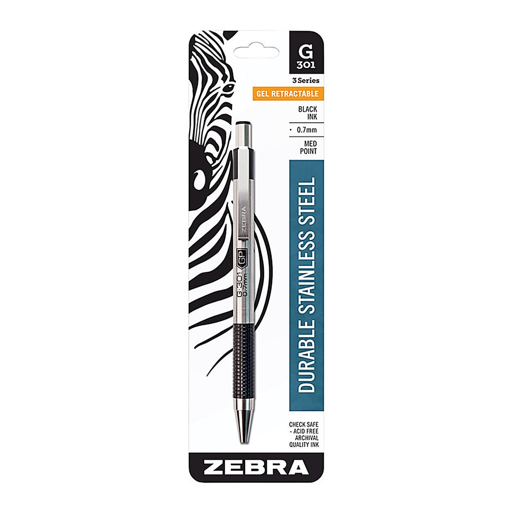 Zebra 41311 G-301 Black Retractable Gel Pen 1/Pack