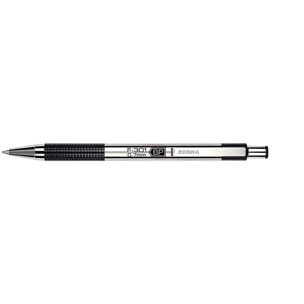 Zebra 27111 F-301 Black Retractable Ball Point Pen 1/Pack