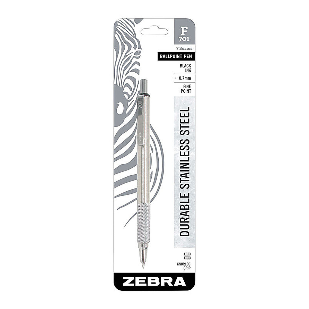 Zebra 29411 F-701 Black Retractable Ball Point Pen 1/Pack