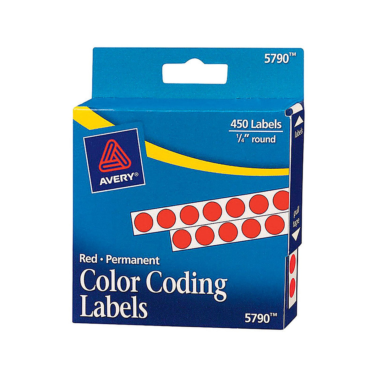 Avery 5790 1/4 in. H x 1/4 in. W Red Color Coding Label 450/Pack