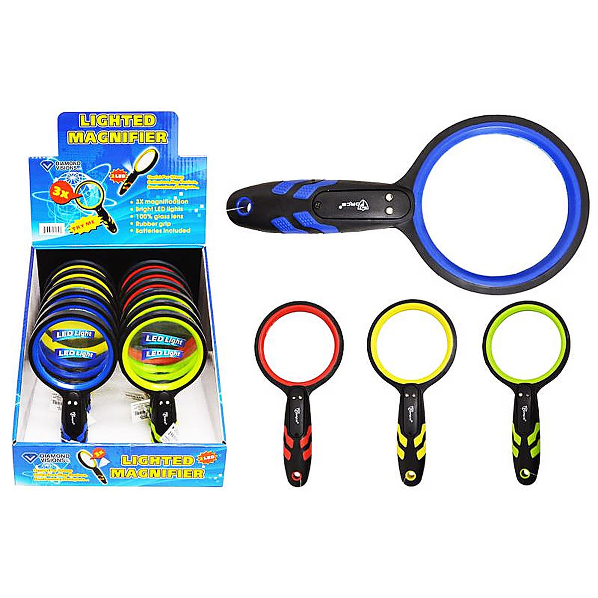 Diamond Visions 08-1219 Round 3 Times LED Magnifying Glass