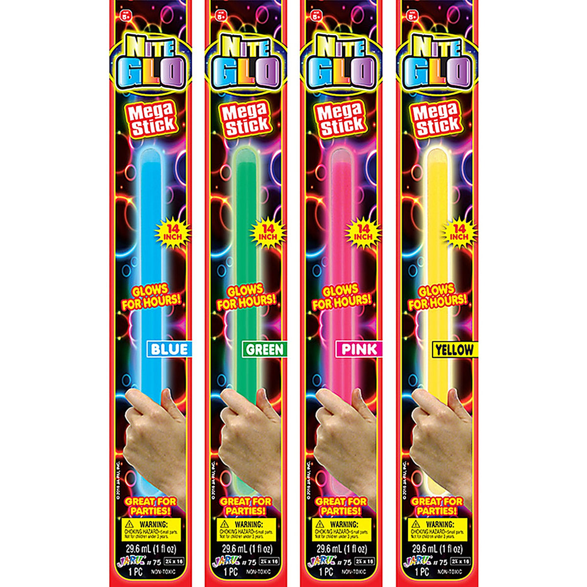 JA-RU 75 Night Glo Glow Stick Plastic 1/pc.