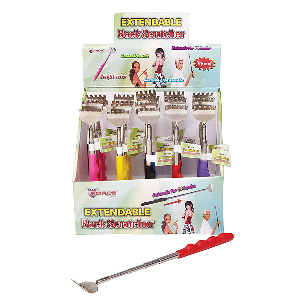 Max Force 01-1228 Health and Beauty Back Scratcher Chrome 1/Pack