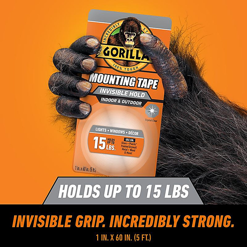 Gorilla 6065003 Double Sided 1 in. W x 60 in. L Mounting Tape Clear