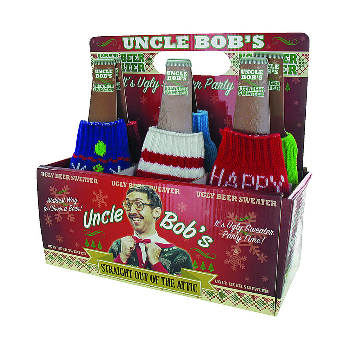 Uncle Bob's X-BEER Ugly Christmas Koozie Sweater Polyester 1/Pack