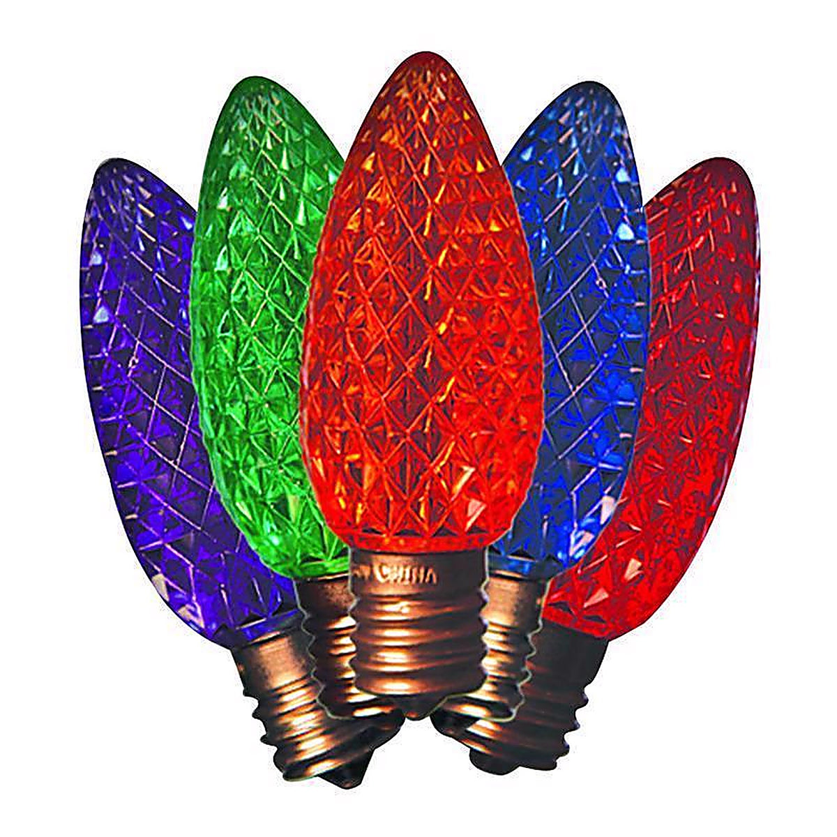 Holiday Bright Lights BU25LEDFC9-TMUA LED C9 Multi-color 25 count Replacement Christmas Light Bulbs