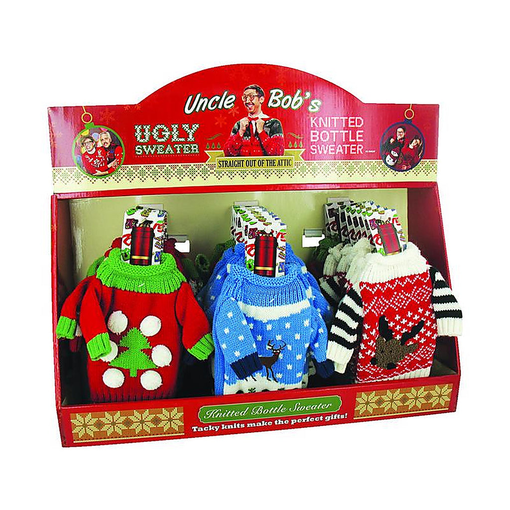 Uncle Bob's X-SWEAT Christmas Ugly Bottle Sweater Polyester 1/Pack