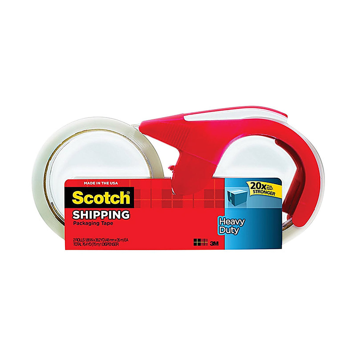 3M 3850S-2-1RD Scotch Heavy Duty Packaging Tape Clear