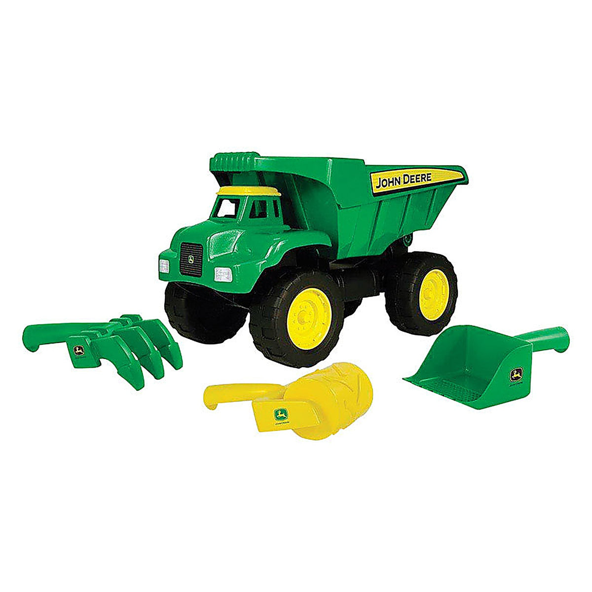 Tomy 46510 John Deere Dump Truck Sand Toy Plastic Green/Yellow 4/pc.