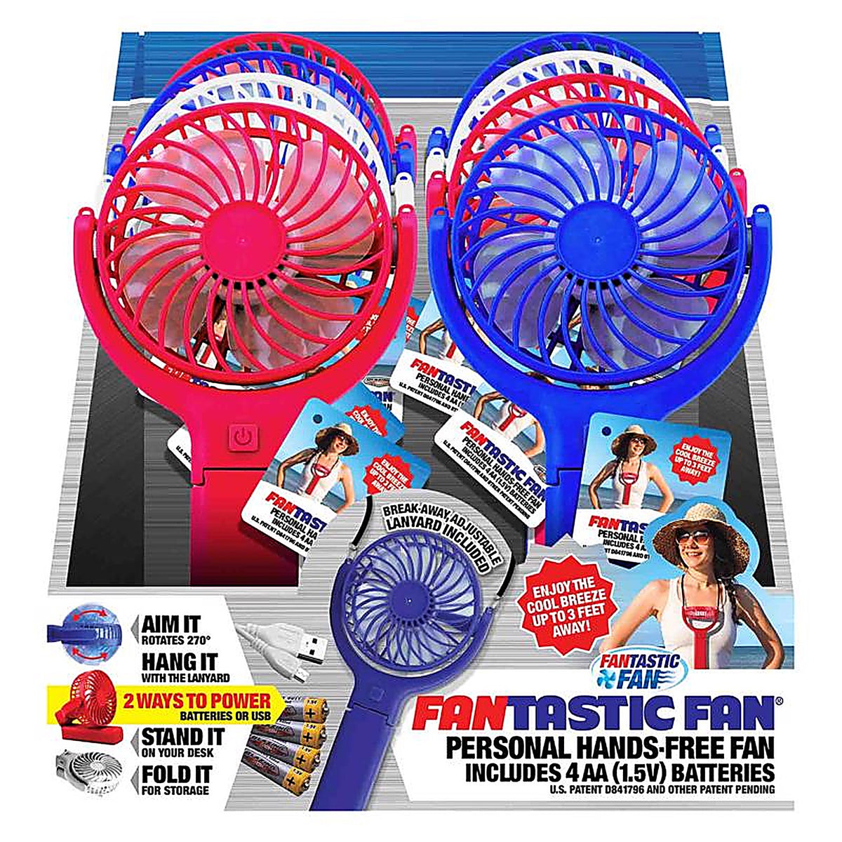 Blazing LEDz 702532 Fantastic Fan Hands Free Personal Fan Plastic 1/Pack
