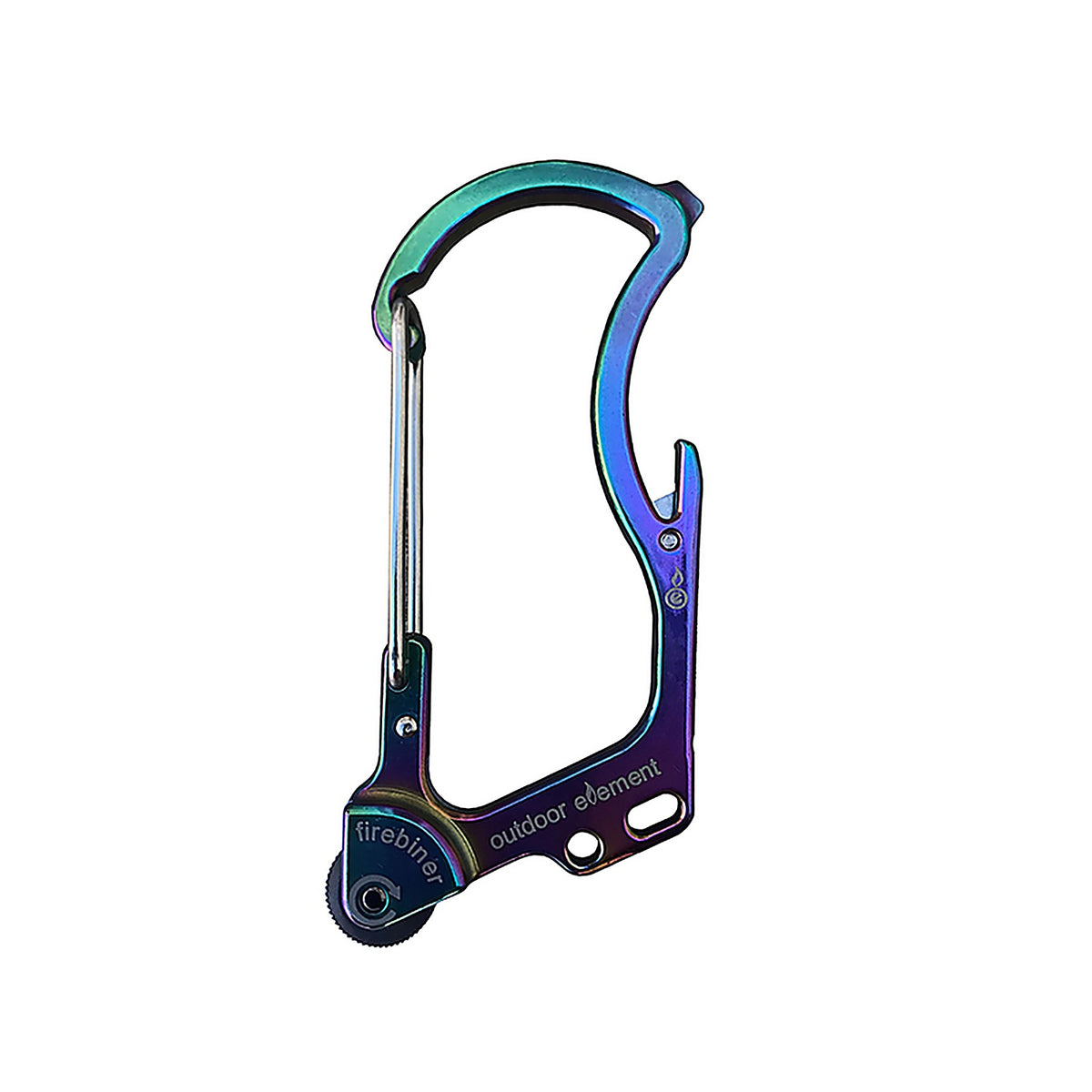 Outdoor Element F1RB Outdoor Element Firebiner 6-In-1 Flint Multi-Tool Carabiner Stainless Steel 1/Pack