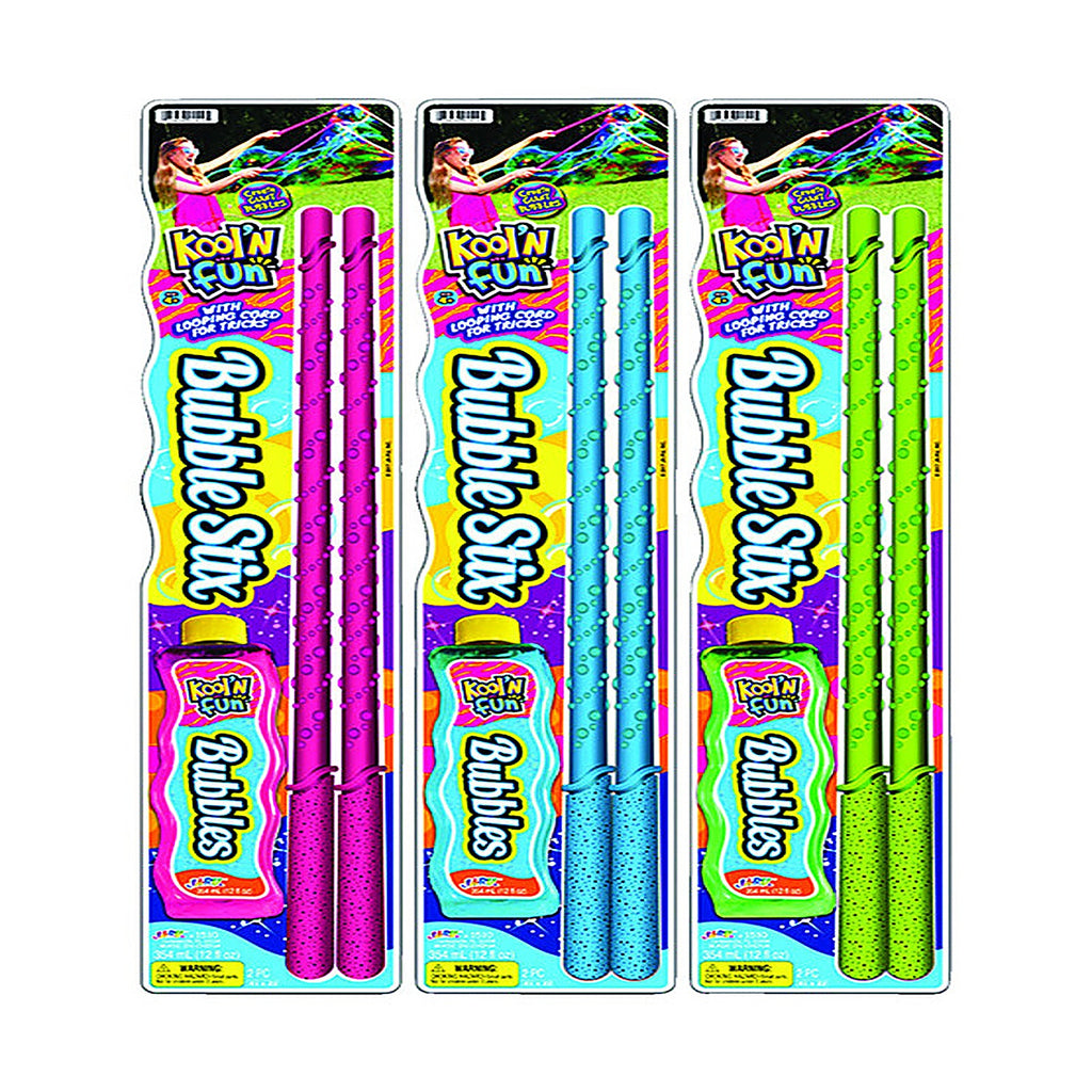 JA-RU 1510 Kool N Fun Kool'N Fun Bubble Set with Wand Plastic Assorted 3/pc.