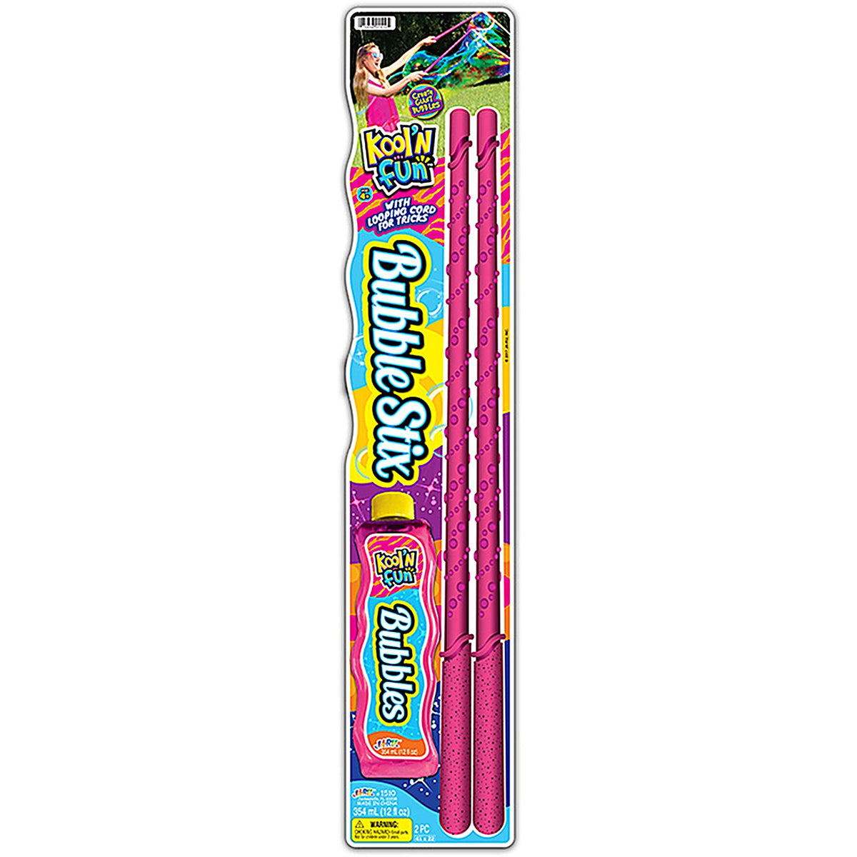 JA-RU 1510 Kool N Fun Kool'N Fun Bubble Set with Wand Plastic Assorted 3/pc.