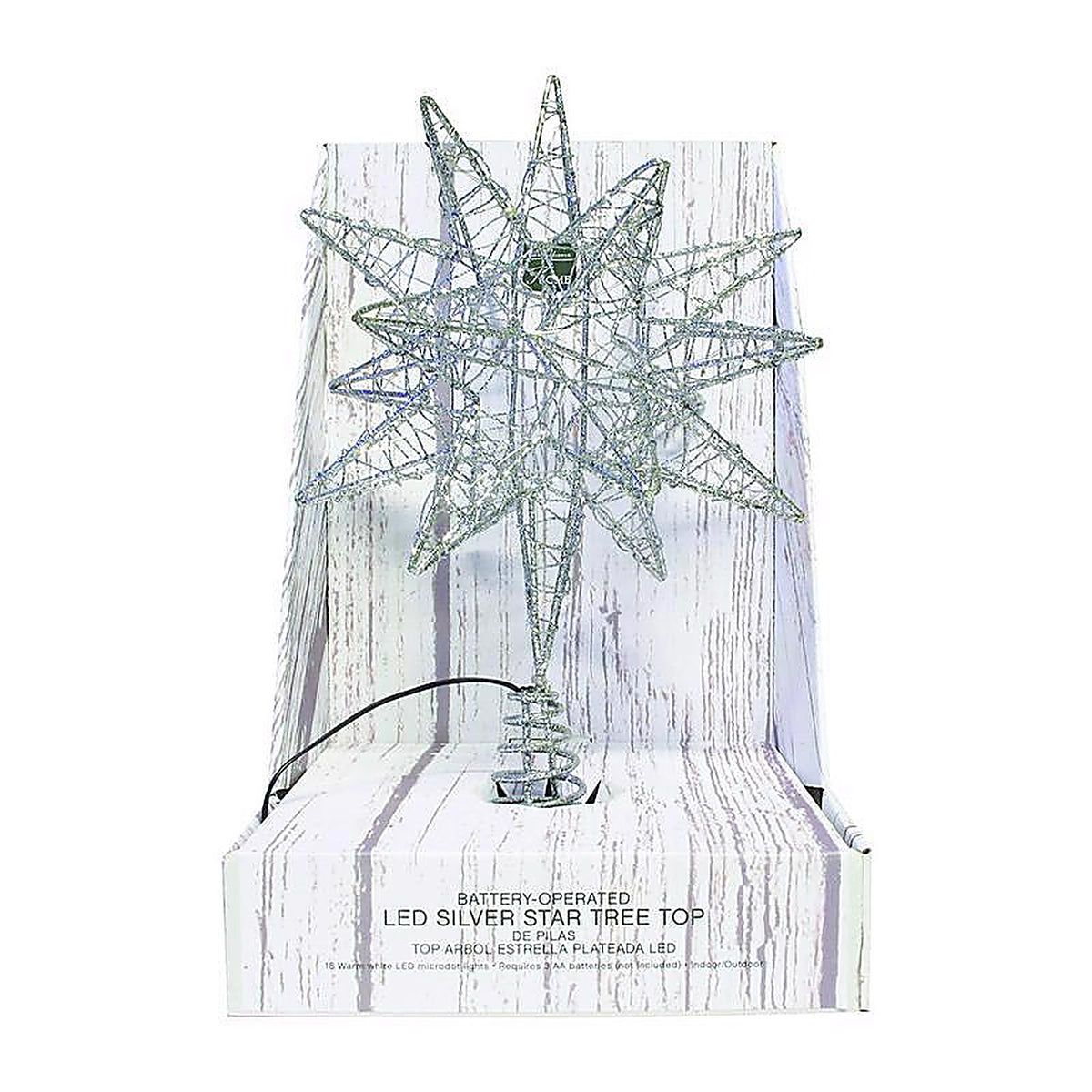 Celebrations 49235-71 LED Silver Microdot Star Tree Topper