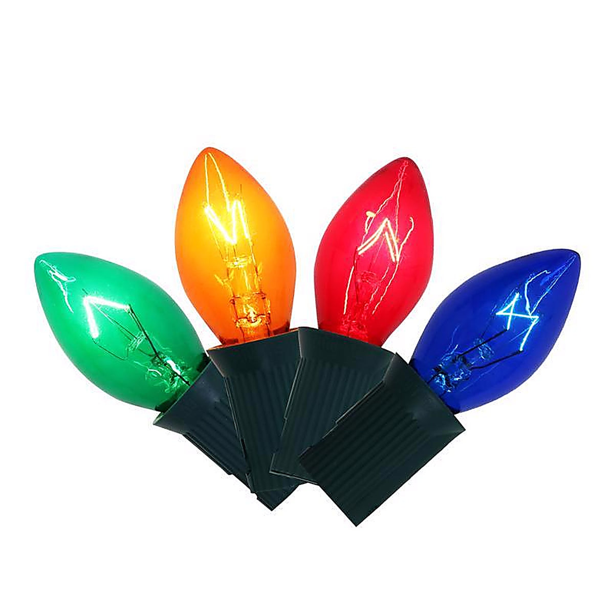 Celebrations UYRU2211 Incandescent Multi-color 4 count Replacement Christmas Light Bulbs