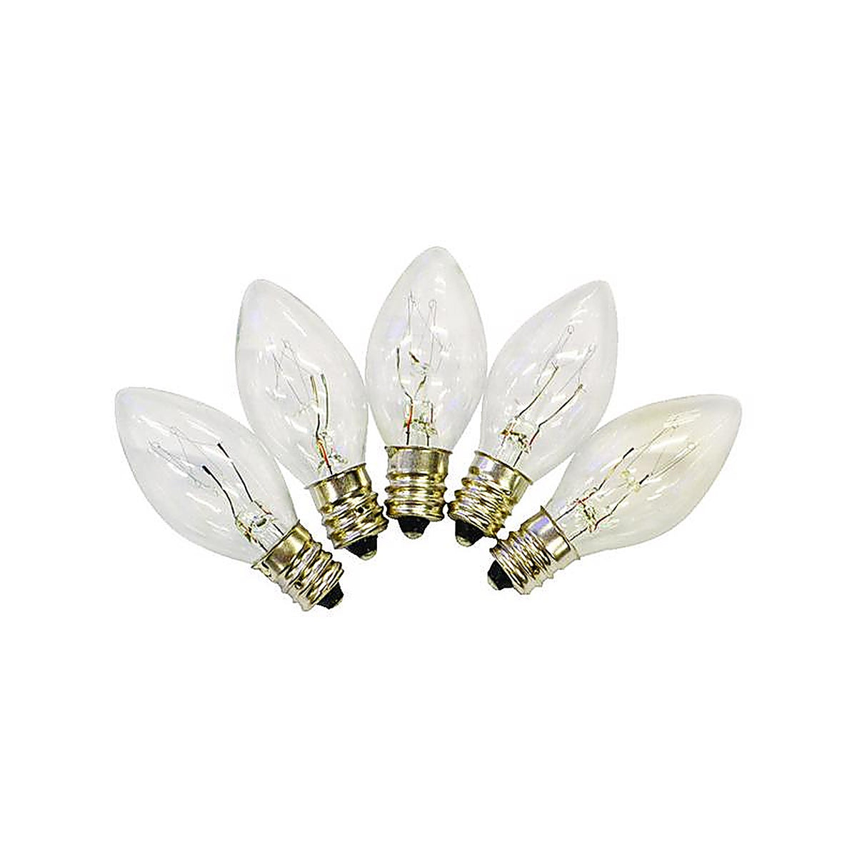 Holiday Bright Lights BU25C7-TCLA C7 Clear/Warm White 25 count Christmas Light Bulbs 1 ft.