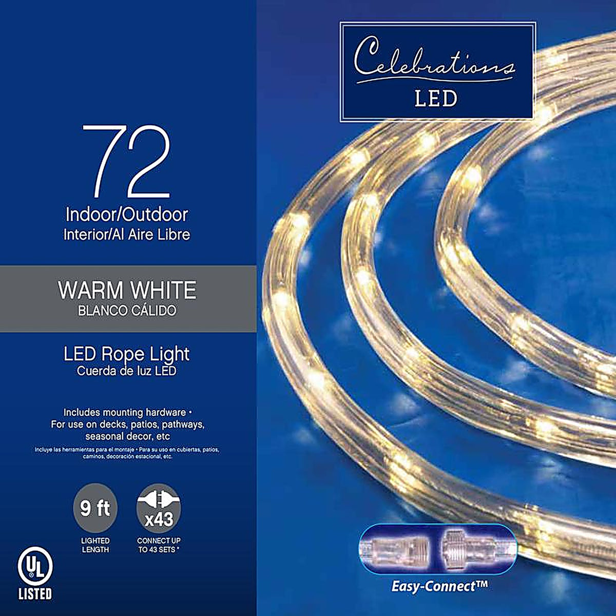 Celebrations 2T41A912 LED Warm White Rope Light Set