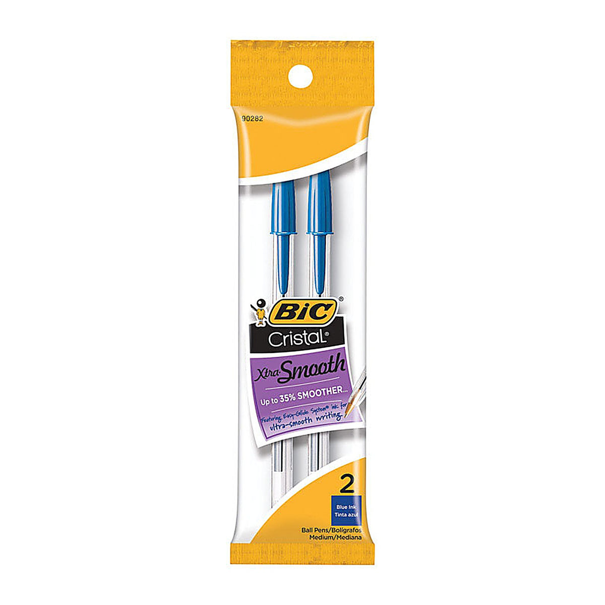 BIC MSP21-BLU Cristal Blue Ball Point Pen 2/Pack