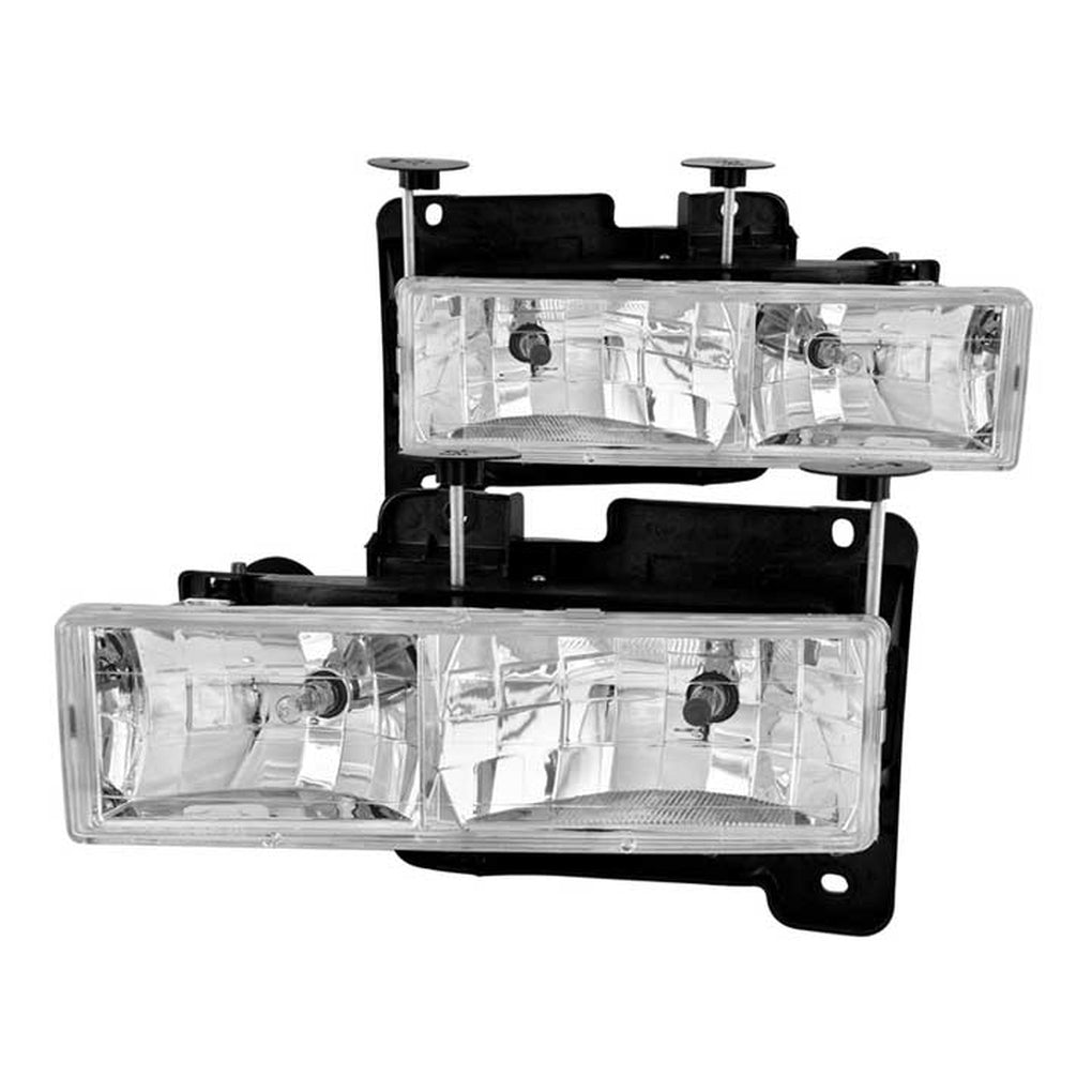 Anzo Usa 111004 8898 GM Fs/9294 Blazer/Jimmy/9299 Suburban/Yukon Crystal Chrome W/Bulbs Headlight Driv/Pass