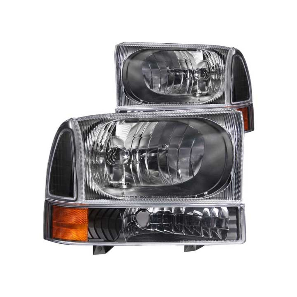 Anzo Usa 111080 9904 Sd/0004 Excursion Headlights Black With Corner Amber Drive/Pass