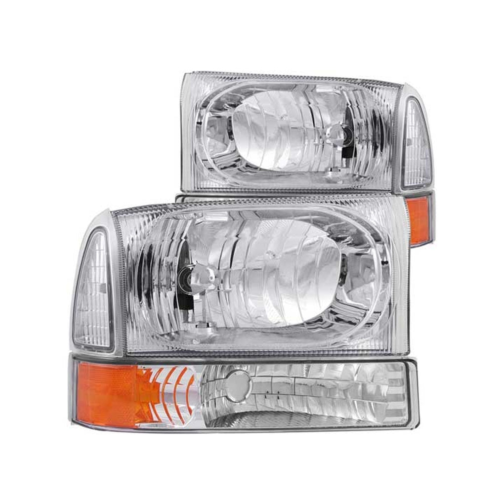 Anzo Usa 111081 9904 Sd/0004 Excursion Headlights Chrome With Corner Amber Drive/Pass