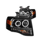 Anzo Usa 111113 0714 Expedition Headlights Black Clear Projector With Amber Driver/Passenger