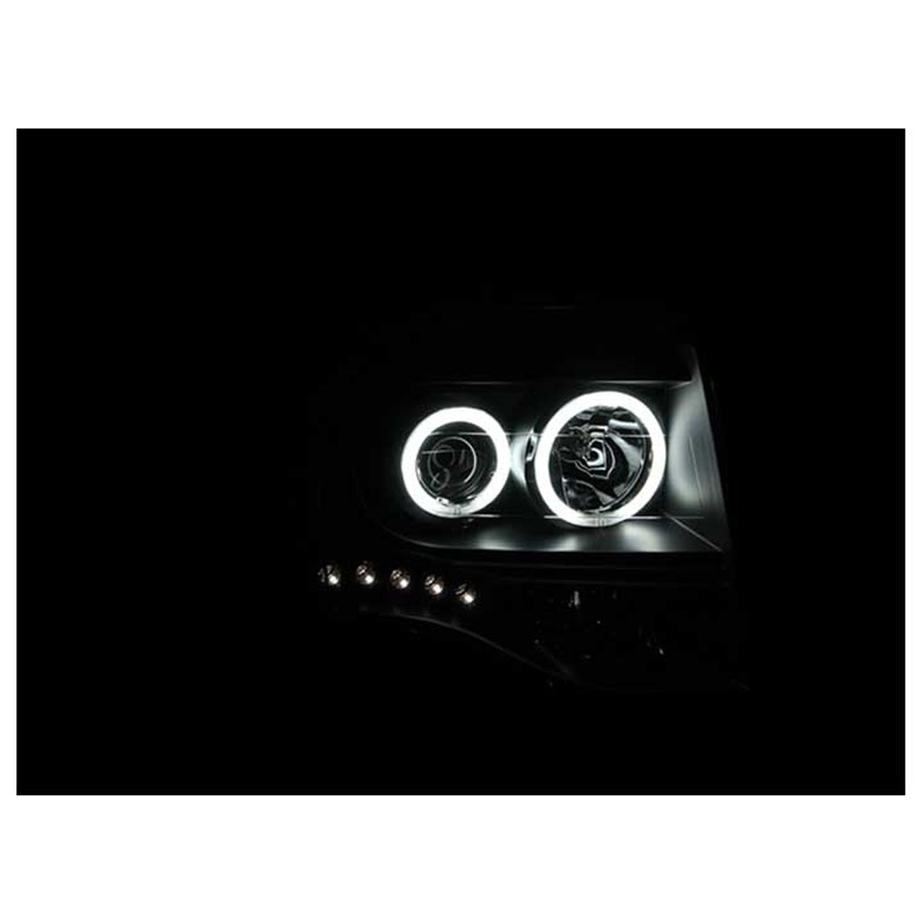 Anzo Usa 111113 0714 Expedition Headlights Black Clear Projector With Amber Driver/Passenger